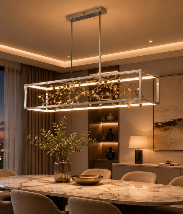 Linear Botanical Chandelier