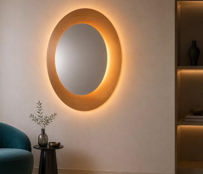 Backlit LED Halo Mirror