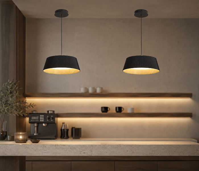 Modern Fluted Drum Pendants