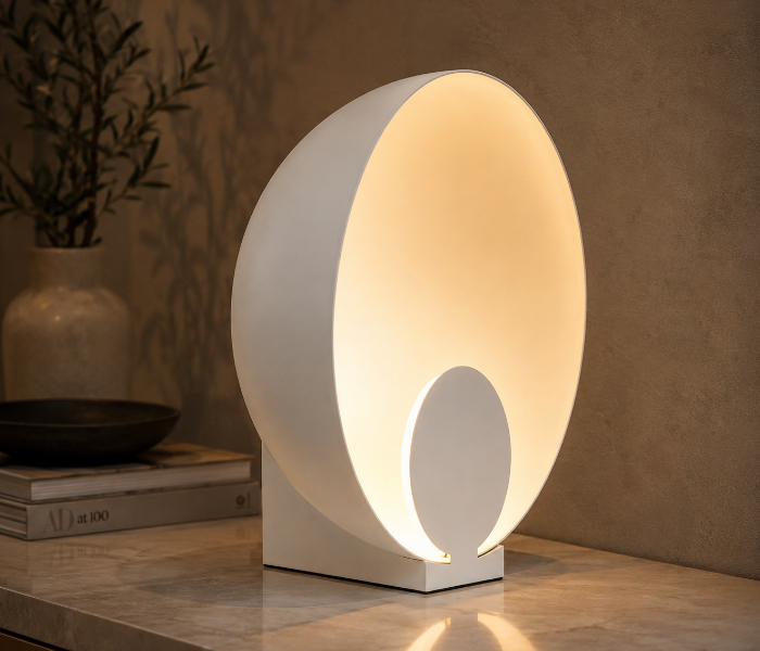 Modern Sculptural Crescent Table Lamp