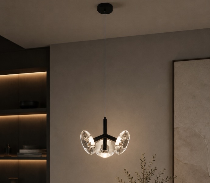 Angled Crystal Disc Pendant