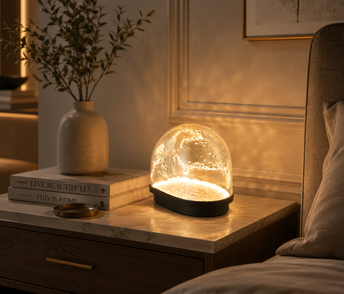 Ambient Wave Glass Dome Lamp