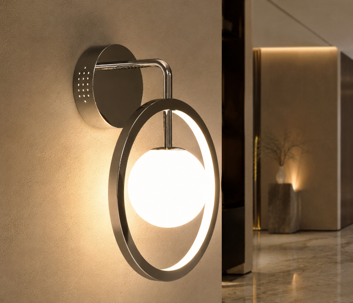 Modern Ring & Globe Wall Sconce