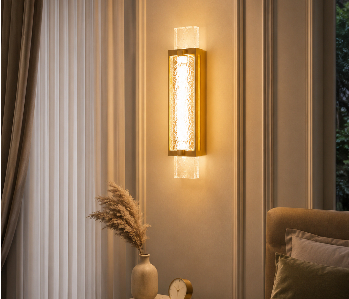 Textured Ice Slab Wall Sconce