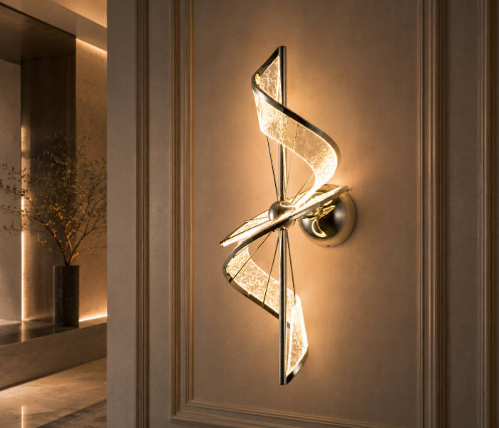 Sculptural Spiral LED Wall Sconce